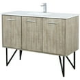 thumbnail image 3 of Lexora Home Lancy 48" Single Quartz Top Bathroom Vanity with NIckel Faucet, 3 of 15
