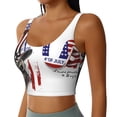thumbnail image 2 of Fotbe Patriotic Skull Art Sujetador Deportivo Largo sin Aros para Mujer con Almohadillas y Soporte Medio, Transpirable y Absorbente, Camiseta Tipo Chaleco o Tank Top-XX-Large, 2 of 8