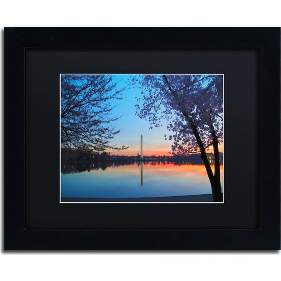Trademark Fine Art "Tidal Basin Dawn" Canvas Art by CATeyes, Black Matte, Black Frame