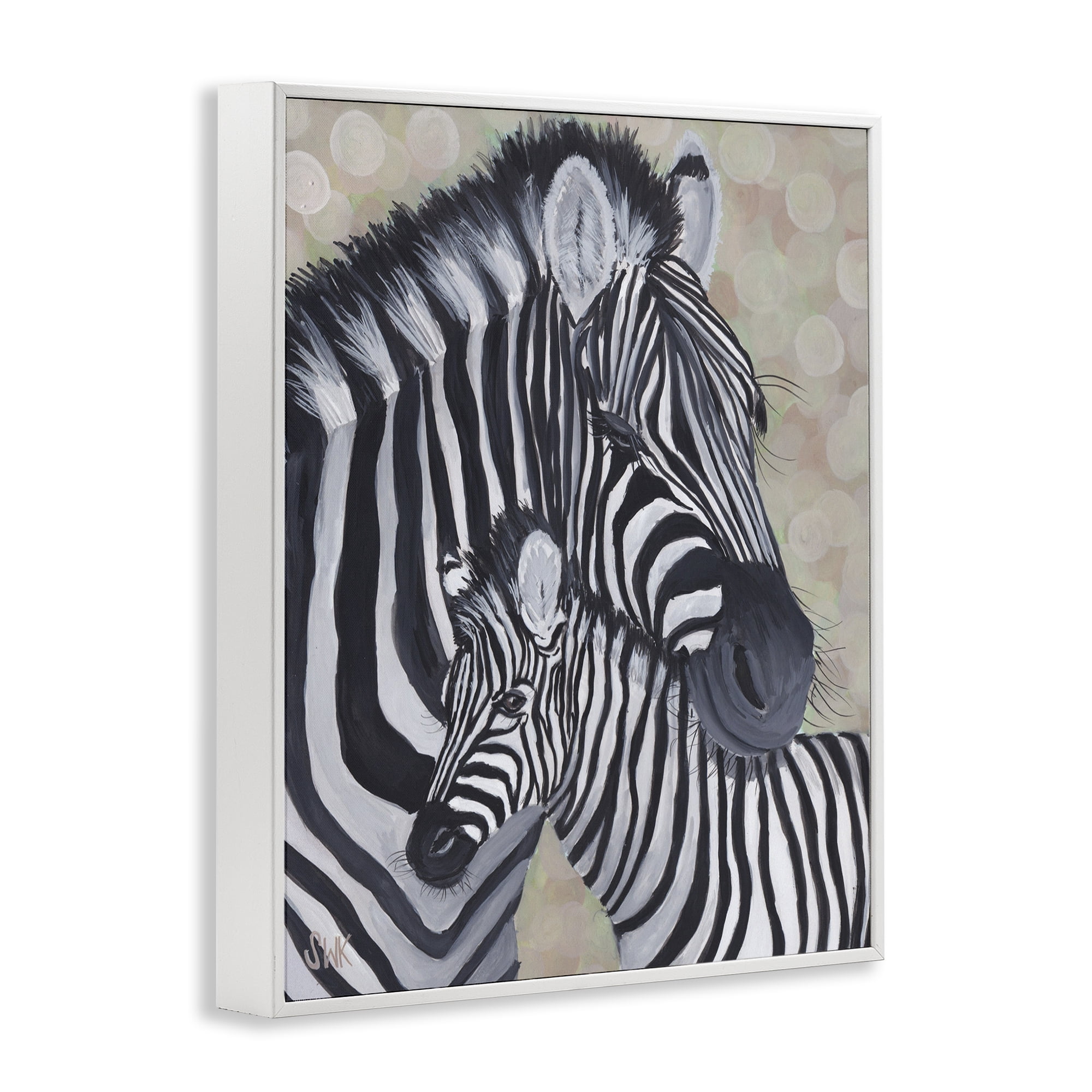 Stupell Industries Mama Zebra & Her Foal White Framed Giclee Art, design by Sarah Waldron Kimball