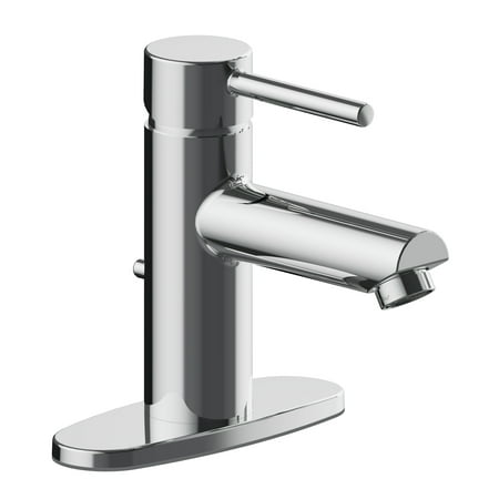 Eastport II Modern Single-Handle Bathroom Faucet with Deck Plate, Polished Chrome – Design House, 593897