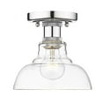 thumbnail image 5 of Yep by Golden Lighting Carver 1-light Flush Mount in Rubbed Bronze, 5 of 6