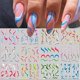 thumbnail image 5 of Rayas de colores Líneas Nail Art Stickers Arco iris Geométrico Transferencia de agua Calcomanías para uñas Nail Art Sliders Verano para decoración de uñas Diseños de marcas de agua Accesorios Suminis JAMW Sencillez, 5 of 5