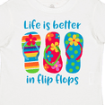 thumbnail image 4 of Inktastic Life Is Better Flip Flops Girls Toddler T-Shirt, 4 of 5