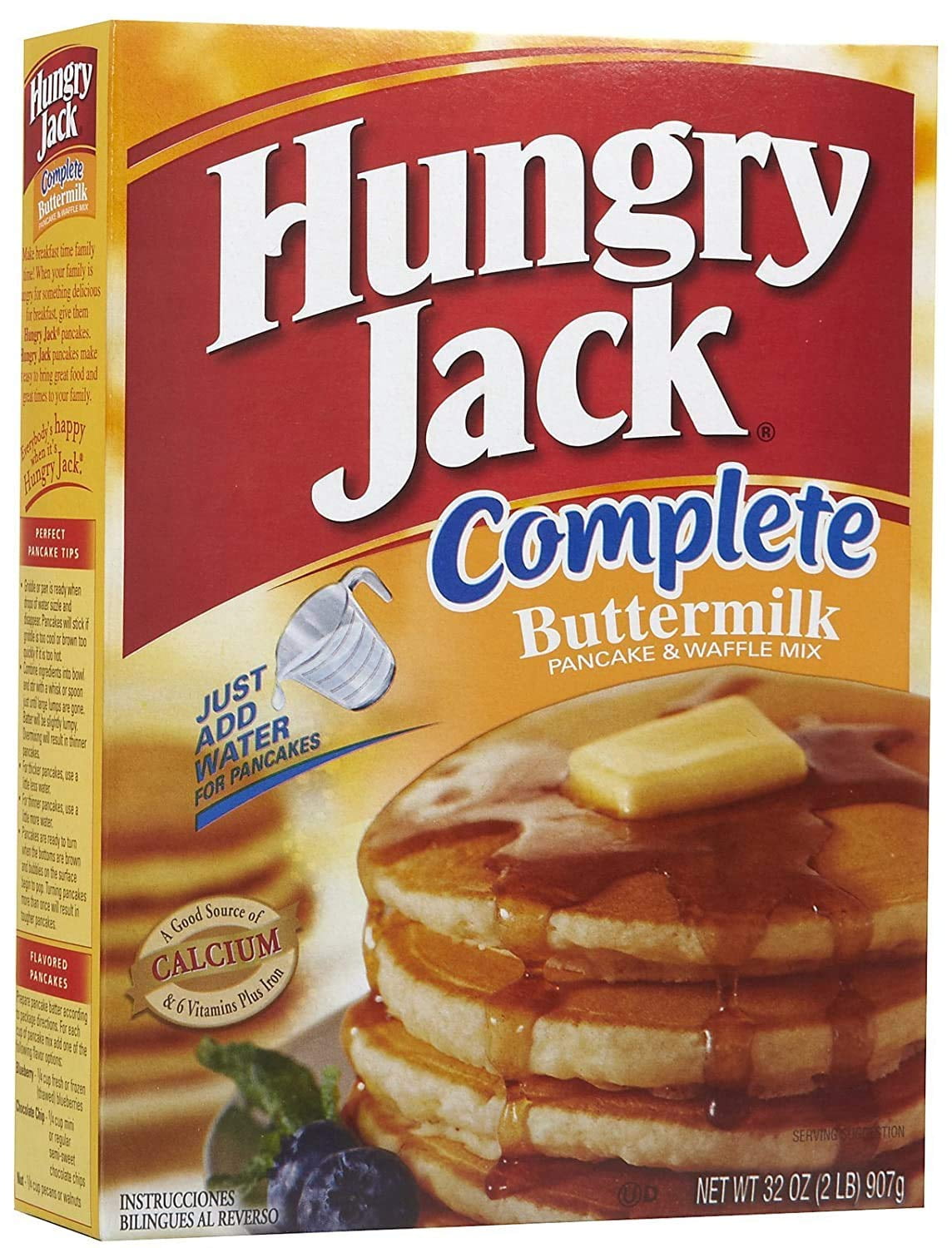 Hungry Jack Complete Buttermilk Pancake & Waffle Mix, 32 oz ( 2 lb Pack