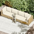thumbnail image 3 of Bifanuo 4-Piece Wicker Outdoor Sectional Sofa, Patio Furniture Set, with Beige Fluffy Cushions (without Coffee Table), 3 of 5