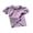Purple, variant on Girls Flutter Collar Puff Sleeve Polo Top Bow Embroidered Solid Cute Casual Summer Tee,7-8 Years