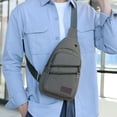 thumbnail image 1 of Thickened Zipper Outdoor Canvas Chest Bag Men's Chest Bag Messenger Bag Men's Chest Bag, 1 of 6