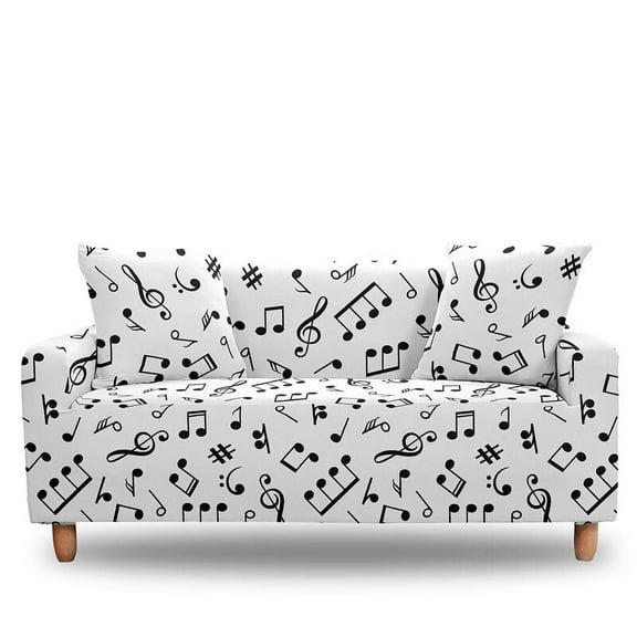 Musical Note Stretch Sofa Cover 1/2/3/4 Seats For Living Room Dust-proof Elastic Slipcover All-Inclusive Couch Covers