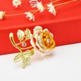 thumbnail image 3 of Broches para Mujeres Girls Rose Rhinestones Enamel Pins Glitter Broche Joyería Mantón Vestido de noche Decoraciones Accesorios para mujer Naranja Inevent AP004642-02, 3 of 7