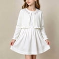 thumbnail image 4 of Toddler & Big Girls 3D Flower Knit Cardigan Crewneck Long Sleeve Casual Comfortable Sweater Coat for Kids 1-13Y White, 4 of 9