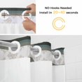 thumbnail image 2 of No Hook Shower Curtains with Snap-in Liner Set, Brown Geometric Waterproof Hotel Style Bathroom Shower Curtain, Stripes Boho Spring Flowers Pastoral Country Mesh Top Bath Curtains 72''x72'', 2 of 9
