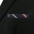 thumbnail image 6 of Mens Pocket Square Striped Blue with Orange Yellow Stripes for Suits Business, 6 of 6