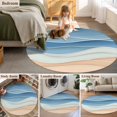 thumbnail image 5 of Round Rugs 4Ft, Blue Round Area Rug Washable Indoor Throw Carpet, Ocean Wave Stripes Modern Abstract Beach Geometric Soft Non Slip Circle Rug for Kitchen Nursery Room Home Decor Aesthetic, 5 of 8