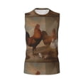 thumbnail image 6 of Lsque Oil Painting Chicken And Duck Print Men's Cotton Blend Sleeveless Muscle Shirts (S-3XL)- Moisture Wicking, Odor Protection, UPF 30+,X-Large, 6 of 8