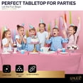 thumbnail image 6 of Amcrate Rectangular Plastic Pink Reusable Tablecloth Cover - Ideal for Weddings, Partyâ€™s, Birthdays, Dinners, Lunchâ€™s, Or for Any Tableware Use, (54" x 108"), 6 of 8