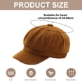 thumbnail image 2 of Gorra de vendedor de periódicos para mujer, boina con visera, suave, de 8 paneles, estilo vintage, gorra octogonal para taxista, para mujeres y niñas, 2 of 5