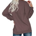 thumbnail image 3 of Rosvigor Sweatshirts for Women Henley Shirts Casual Long Sleeve Ribbed Tunic Button Up Tops, 3 of 6