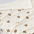 thumbnail image 4 of CREVENT Soft Lightweight Brown Bear Muslin Cotton Minky Baby Receiving Blanket, 4 of 7