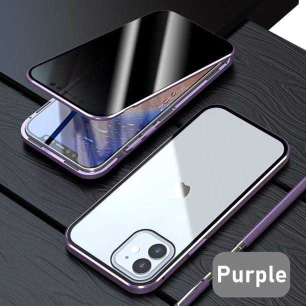 Tongdaytech, funda de teléfono de Metal con privacidad de vidrio templado magnético, funda 360 para Iphone SE XR XS 11 12 13 14 Pro MAX 8 7 6 Plus Tan Jianjun unisex