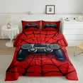 thumbnail image 2 of Manfei Black Console Bedding Comforter Set,Gamepad Gamer Gaming Twin Comforter Sets,Halloween Spider Webs Bedding Set For Boys Teens,Luxury Bedroom Decor Reversible,2pcs, 2 of 8
