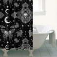 thumbnail image 4 of Black White Gothic Skull Butterfly Moon Pattern Shower Curtain 36"x72" ,Bathroom Decorative Shower Curtains Set with 12 Hooks,Modern Waterproof Washable Shower Curtain, 4 of 6