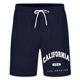 thumbnail image 4 of Razzly Men's Casual Shorts For Everyday Wear Stylish Letter Print Comfortable Fit For Active For Summer Outings And Relaxation Parish Shorts Tennis Shorts Tie Linden Creek Shorts for Men(Navy,3XL), 4 of 4