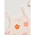 thumbnail image 5 of Infant Baby Girl Summer Clothes Floral Print Sleeveless Romper and Ruffle Shorts Headband Set, 5 of 7