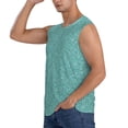 thumbnail image 3 of Fotbe Teal Green Glitter Men's Camiseta sin Mangas Estampada para Hombres, Playera Casual para Gimnasio, Entrenamiento, Playa-3X-Large, 3 of 7