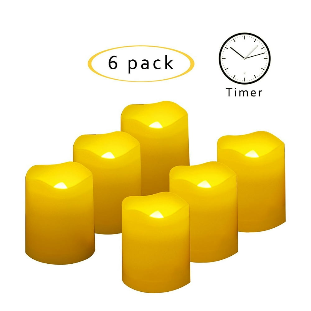 Flameless LED Votive Candles with Timer Realistic Flickering Electric