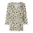 thumbnail image 6 of Jinhomg 3/4 Length Sleeve Womens Tops Summer V-Neck Fshion Print T-Shirts Dressy Casual Loose Henley Tees Shirts Black,XL, 6 of 6