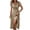 Khaki, variant on Women's V-Neck A-Line Tea-Length Casual Dress with Short Sleeve for Summer Spring Party Wedding Work Vacation Comfortable Polyester Dresses