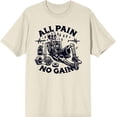 thumbnail image 3 of All Pain, No Gain Exhuasted Skeleton Adult Natural Crew Neck Short Sleeve Tee-XXL, 3 of 4