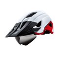 thumbnail image 2 of Casco de bicicleta de montaña, protector, apto para tallas de 57 a 62 cm, a prueba de golpes y patinaje. blanco rojo, 2 of 9