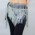 thumbnail image 5 of Felirenzacia Belly Dance Belt Wrap Hip Scarf Skirt Waistband with Sequins Tassel Hip Scarf, White,Free Size, 5 of 5