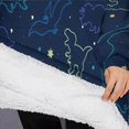 thumbnail image 3 of Oversized Wearable Blanket Hoodie,Colorful Dinosaurs Stars Pattern Sherpa Blanket Hoodie with Super Pockets,Super Warm Fuzzy Pullover for Women & Men, 3 of 6