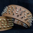 thumbnail image 2 of The Bestia "Crown" 2.8 inch wide leather dog collar, 2 of 4