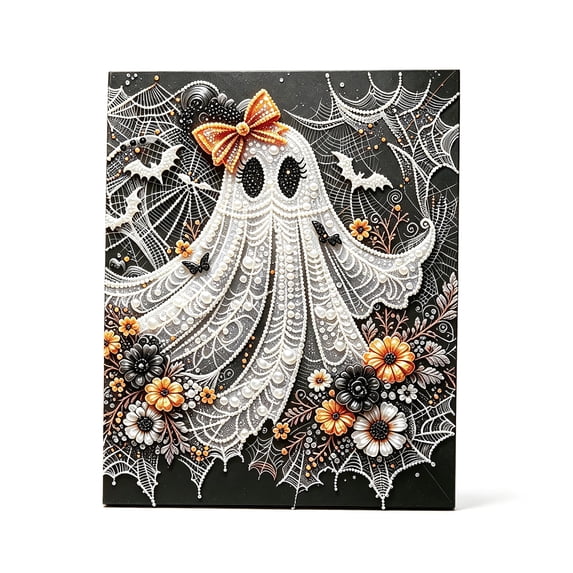 Halloween Ghost Pearl Art DIY Kit,Ghost 3D Diamond Paint Kit | DIY Fall Home Halloween Decor Wall Art,DIY Seasonal Party Gift Suitable for Adult Beginners,11.8*15.7",C