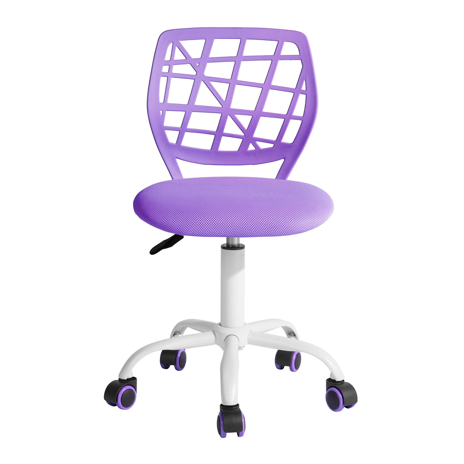 YINYUN Compact Office Chair, Ergonomic Low-Back Mesh Swivel Chair with Casters, Armless Comfort Seat, Ideal for Home, Bedroom, or Study (Purple)