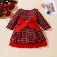 thumbnail image 4 of Zhuashum Dress For Girls 18-24 Months Toddler Baby Kids Christmas Red Plaid Long Sleeves Dress Round Neck Xmas Dresses Retro Clothes Red, 4 of 9