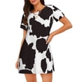 thumbnail image 1 of Balery Cow Skin 2 Camisón de manga corta con cuello redondo para mujer, cómodo y elegante., 1 of 6