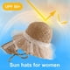 thumbnail image 3 of Sombrero de 56-58cm de circunferencia para mujer, sombrero de paja con perlas de encaje y bolso de paja, conjunto de sombrero de playa protector solar para el verano, 3 of 5