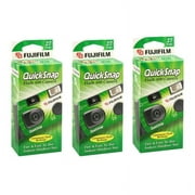 3 Fujifilm Quicksnap Flash 400 ASA Disposable Single Use 35mm Camera