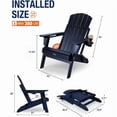 thumbnail image 2 of WINSOON All-Weather HDPE Adirondack Chair, Folding Design, Wide Seat with Cup Holder for Garden, Yard & Patio,Navy, 2 of 7