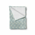 thumbnail image 2 of Fleur De Lis Soft Flannel Fleece Throw Blanket, Grunge Design Retro Victorian Nobility Rococo Motif in Soft Tones, Cozy Plush for Indoor and Outdoor Use, 50" x 60", Pale Blue and Cream, by Ambesonne, 2 of 6