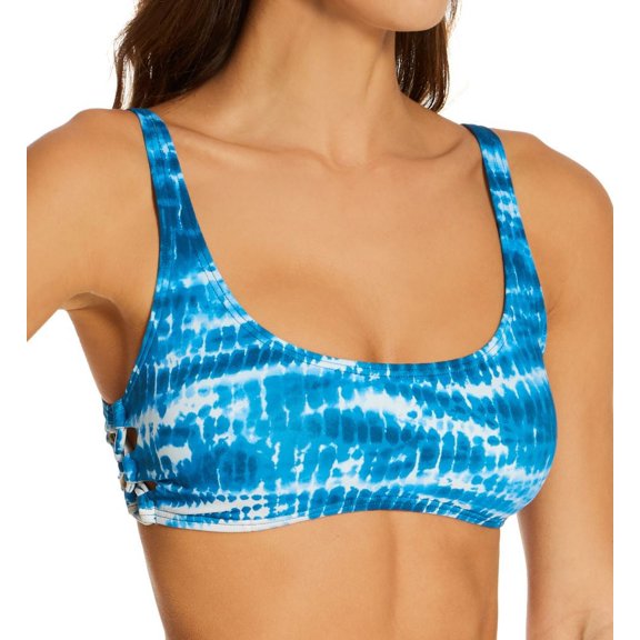 Women's Vince Camuto V92714 Tie Dye Side Lace Bikini Swim Top (Azure S)