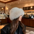 thumbnail image 3 of Womens Winter Faux Fur Bucket Hat,Fluffy Furry Warm Hat for Cold Weather, 3 of 7