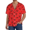 thumbnail image 3 of Fotbe Red Ladybugs On White Dotted print Short Sleeve Button Down Shirts for Men Casual Summer Beach Wrinkle Free Shirt-Medium, 3 of 7