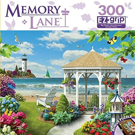 Memory Lane Oceanside View - Gazebo by the Ocean Large 300 Piece EZ Grip Jigsaw