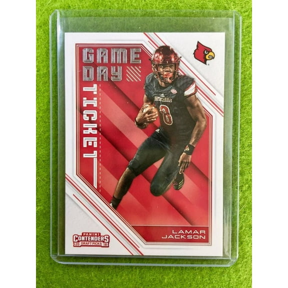 LAMAR JACKSON RC ROOKIE CARD JERSEY #8 LOUISVILLE 2018 Panini Contenders RAVENS
